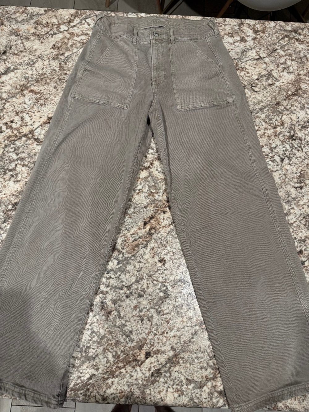 American Eagle Hi-Rise Jegging Crop Super Stretch Pants-Green Size 6 Women's